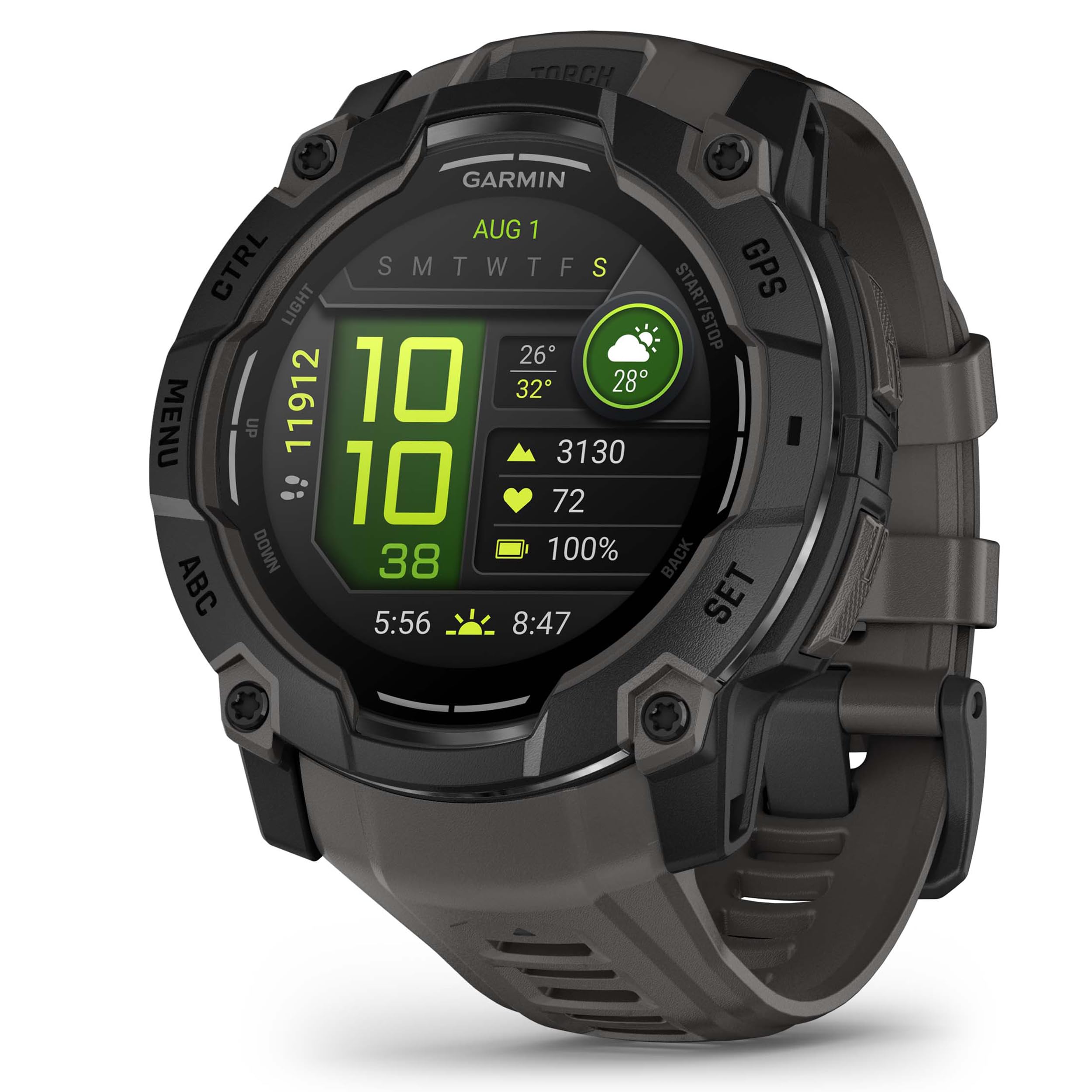 Garmin Instinct 3 50Mm (Black/Charcoal) Amoled Rugged Outdoor Gps Smartwatch Bundle   Metal Bezel, Built In Flashlight, Long Bat